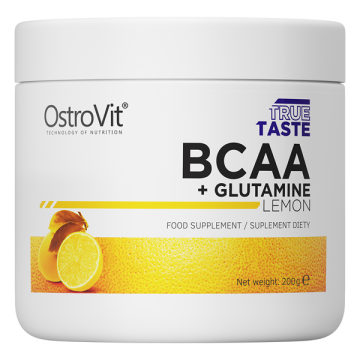 OSTROVIT BCAA + Glutamina, proszek o smaku cytrynowym, 200 g