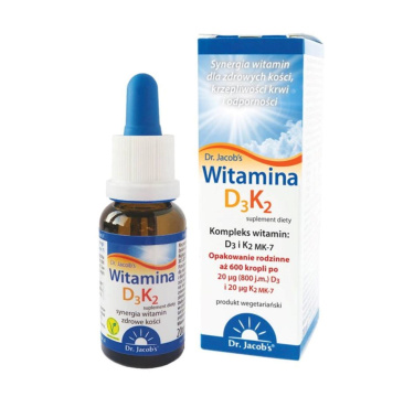 Dr.Jacobs - witamina D3+K2 w kroplach, 20ml