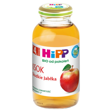 HIPP BIO - sok 100% słodkie jabłka, po 4 miesiącu, 200 ml