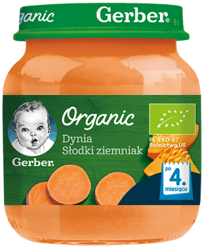 GERBER Organic dynia słodki ziemniak dla niemowląt po 4. miesiącu, 125 g