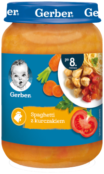 GERBER obiadek spaghetti z kurczakiem dla niemowląt po 8. miesiącu, 190 g