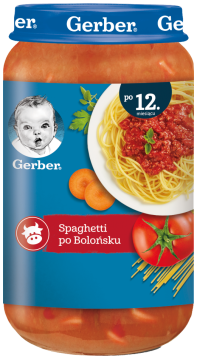 GERBER obiadek spaghetti po bolońsku dla dzieci po 12. miesiącu, 250 g