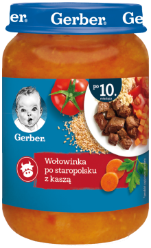 GERBER obiadek wołowinka po staropolsku z kaszą dla niemowląt po 10. miesiącu, 190 g