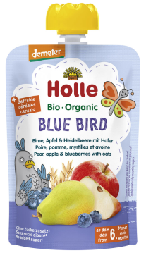 HOLLE BIO Organic mus owocowy z owsem Gruszka, Jabłko & Jagoda z Owsem, od 6. miesiąca, 100 g