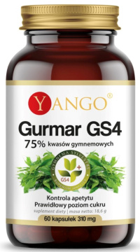 YANGO - Gurmar GS4, 75% kwasów gymnemowych, 60 kapsułek