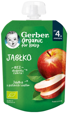 GERBER Organic Jabłko mus jabłkowy dla dzieci po 4. miesiącu, 80 g