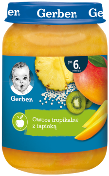GERBER deserek owoce tropikalne z tapioką dla niemowląt po 6. miesiącu, 190 g
