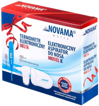 NOVAMA, zestaw, elektroniczny aspirator do nosa i termometr bezdotykowy, 1 zestaw