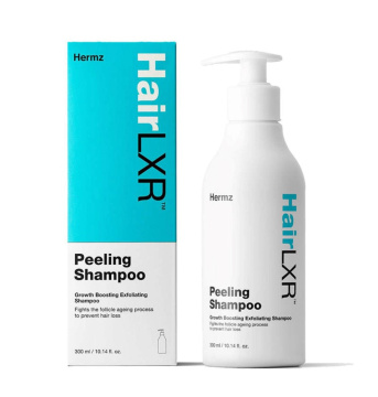 HERMZ - HAIRLXR Peeling Shampoo, szampon peelingujący do wypadających włosów, 300 ml