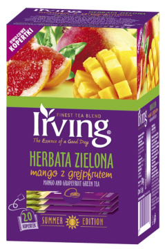 Irving - herbata zielona mango z grejpfrutem, 20 torebek