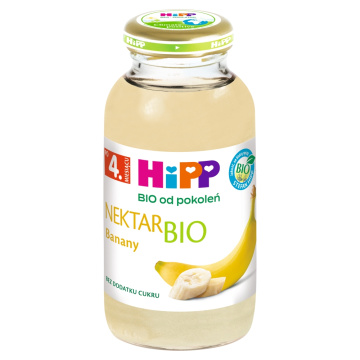 HIPP BIO - Nektar Banany, bez dodatku cukru, po 4 miesiącu, 200 ml