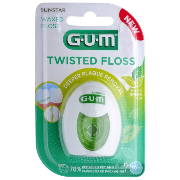 SUNSTAR - GUM Twisted Floss, nić dentystyczna woskowana 30m, 1 sztuka