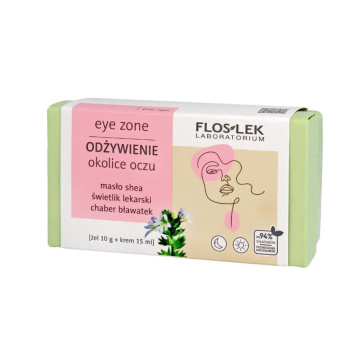 FlosLek Eye Zone Odżywienie, krem pod oczy 15 ml, żel do powiek i pod oczy 10 g, 1 zestaw