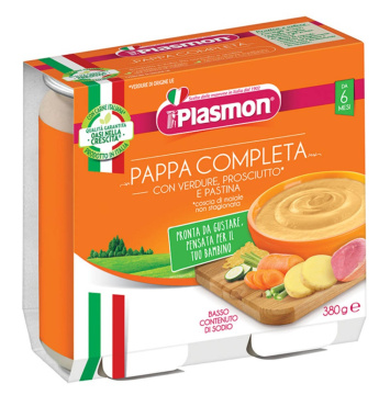 Plasmon - Danie warzywa z szynką i makaronem po 6. miesiącu życia, 2 x 190 g