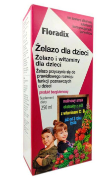 Floradix - żelazo w płynie dla dzieci powyżej 3. roku życia, 250 ml