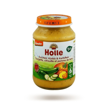Holle - BIO obiadek dla niemowlaka, cukinia, ziemniak i cukinia, bez dodatku cukrów, od 6. miesiąca życia, 190 g