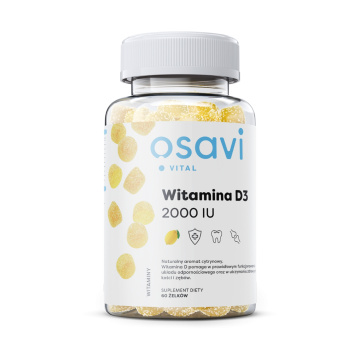 OSAVI, witamina D3 2000 IU, smak cytrynowy, 60 żelków