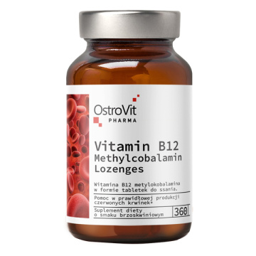 Ostrovit Pharma - witamina B12, smak brzoskwiniowy, 360 tabletek