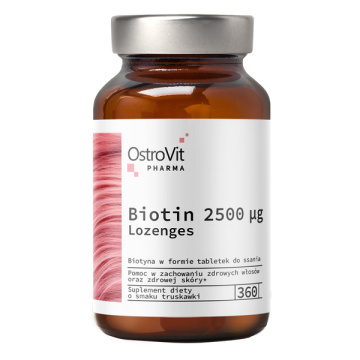 Ostrovit Pharma Biotyna, smak truskawkowy, 360 tabletek