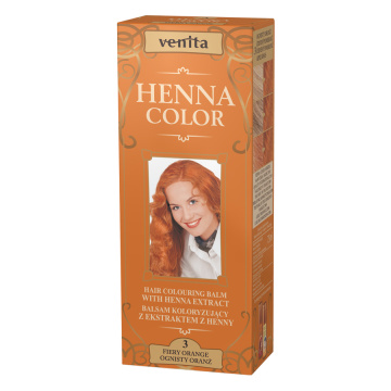 Venita Henna Color - balsam koloryzujący z ekstraktem z henny, Ognisty Oranż, 75 ml