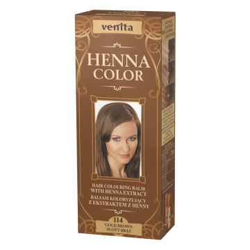 Venita Henna Color - balsam koloryzujący z ekstraktem z henny, Złoty Brąz, 75 ml