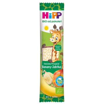 HIPP BIO - Owocowy Przyjaciel, owocowy batonik, banany-jabłka dla dzieci po 1. roku życia, 23 g