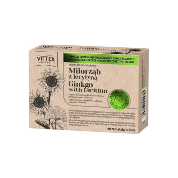 Vitter Herbs, Miłorząb z lecytyną, 30 tabletek