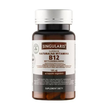 SINGULARIS - Superior, naturalna witamina B12 metylokobalamina 100 µg, 60 kapsułek