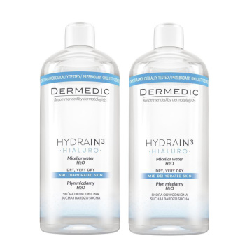 DERMEDIC HYDRAIN 3 HIALURO - płyn micelarny, dwupak - 2 x 500 ml