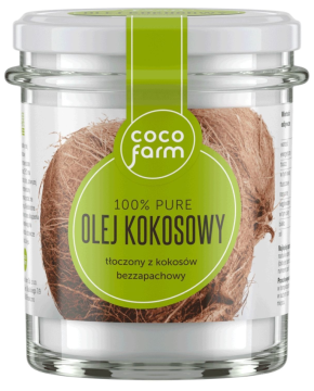 COCOFARM - 100% PURE olej kokosowy, bezzapachowy, 240 g