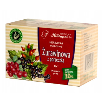 Herbapol Wrocław, ziołowa herbata Żurawina z porzeczką, 24 saszetki