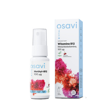 OSAVI, Witamina B12 (100mcg), spray o smaku wiśniowym, 25 ml