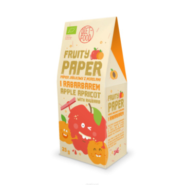 Diet-Food, bio papier owocowy jabłko z morelami i rabarbarem, 25 g