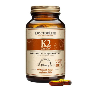 DoctorLife - K2 organiczny olej kokosowy, 60 kapsułek