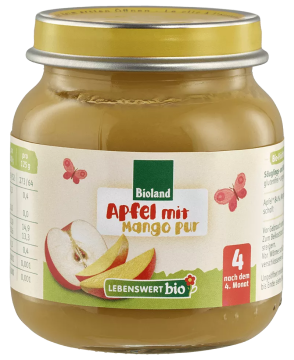 Lebenswert BIO ekologiczne jabłko i mango deserek dla dzieci po 4. miesiącu, 125 g