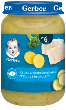 GERBER obiadek rybka z ziemniaczkami cukinią i brokułami dla niemowląt po 6. miesiącu, 190 g
