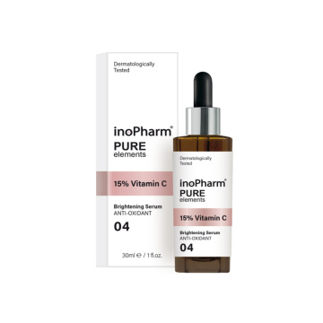 InoPharm Pure Elements, rozświetlająco-antyoksydacyjne serum do twarzy z 15% witaminą C, 30 ml