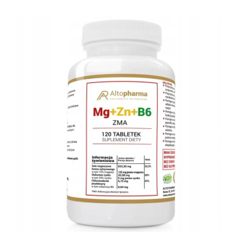 Alto Pharma, Magnez + Cynk + B6 ZMA, 120 tabletek