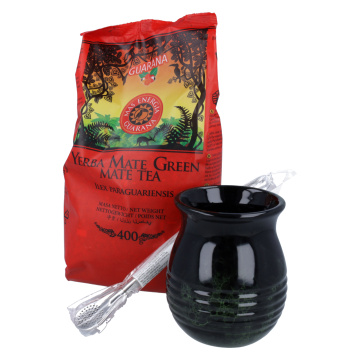 Zestaw Yerba Mate Exclusive - Yerba Mate Green Mate Tea Ilex Paraguarensis 400 g, Matero, liza gładka, 1 komplet