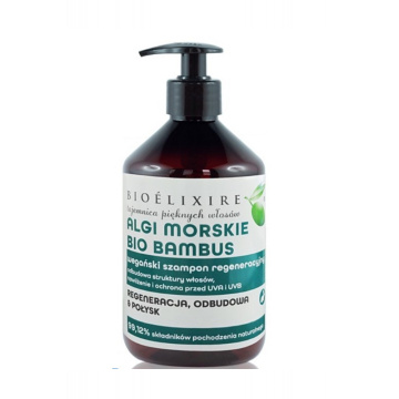 Bioelixire, regenerujący szampon do włosów z bio bambusem i algami morskimi, 500 ml