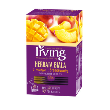 Irving - herbata biała mango z brzoskwinią, 20 kopert