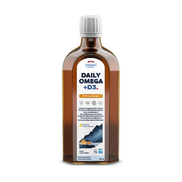 OSAVI, Daily Omega D3, 1600 mg Omega 3, naturalny aromat cytrynowy, 250 ml