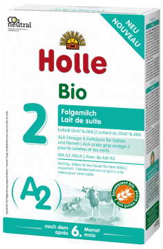 Holle Bio 2 A2 ekologiczne mleko następne dla dzieci po 6. miesiącu życia, 400 g