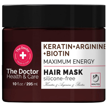 The Doctor Healh and Care - maska do włosów wzmacniająca, keratyna, arginina i biotyna, 295 ml