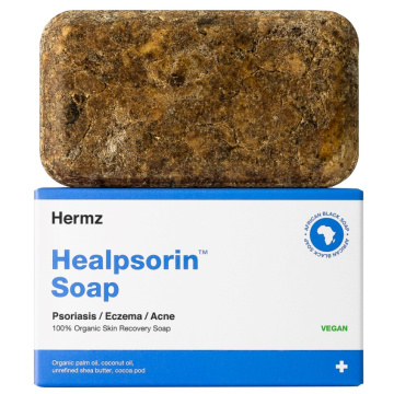 HERMZ - HEALPSORIN Soap, czarne mydło afrykańskie na łuszczycę i trądzik, 100 g
