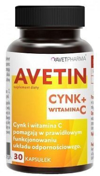 Avetin Cynk + Witamina C, 30 kapsułek