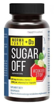 Sugar Off Morwa Forte + witamina D3, 60 kapsułek