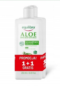 Equilibra NATURALE - nawilżający szampon do włosów z aloesem, dwupak - 2 x 250 ml