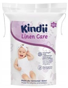 Kindii Linen Care, płatki kosmetyczne dla niemowląt i dzieci, 50 sztuk