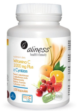 Aliness Witamina C 1000 mg Plus z Cynkiem, 100 kapsułek vege